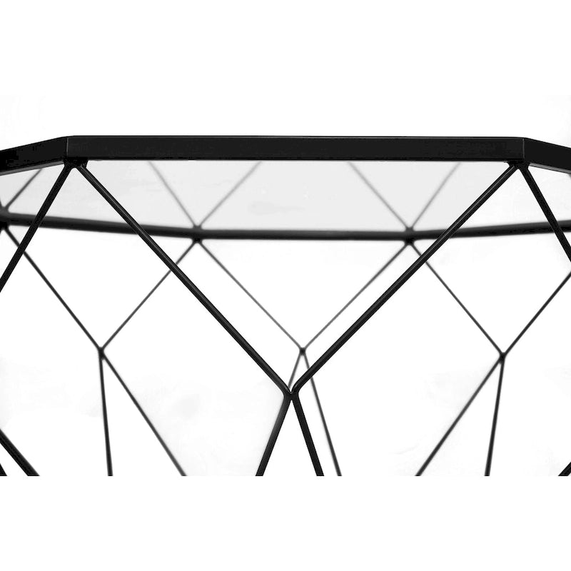 Modern Octagon Coffee Table – 21.5 Tempered Glass Top, Gold Geometric Metal Base, Multi-Use - Image 34