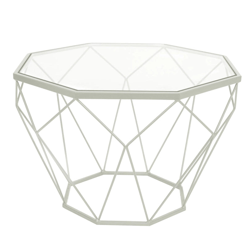 Modern Octagon Coffee Table – 21.5 Tempered Glass Top, Gold Geometric Metal Base, Multi-Use - Image 9