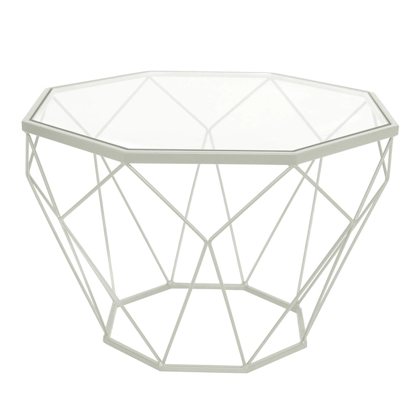 Modern Octagon Coffee Table – 21.5 Tempered Glass Top, Gold Geometric Metal Base, Multi-Use - Image 10