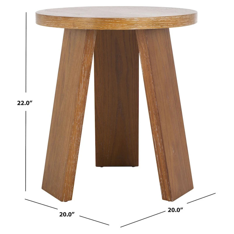 Accent Table - Oak Veneer, Natural Wood Grain, 20W x 20D x 22H