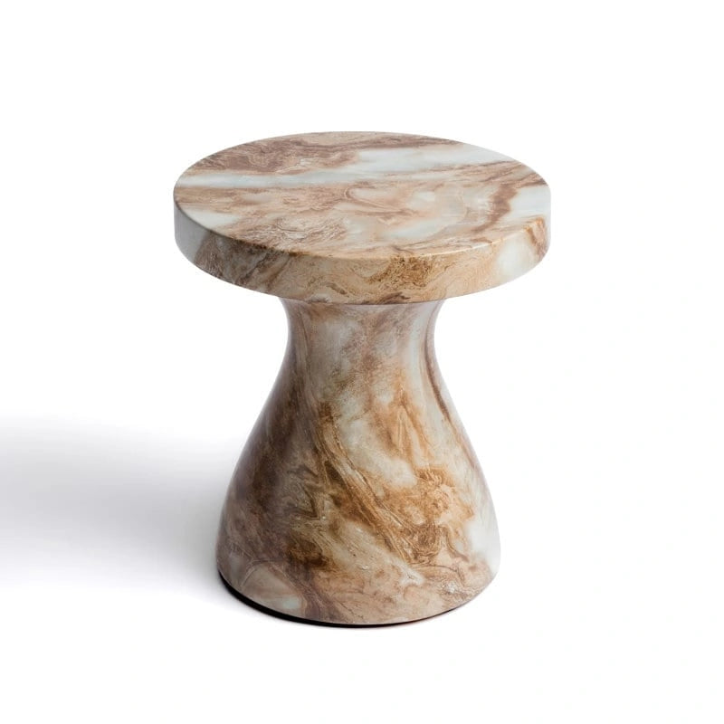 Faux Marble End Table – Weatherproof Concrete, Indoor/Outdoor, 13.7W x 14.4H, Multi-Use Stool - Image 17
