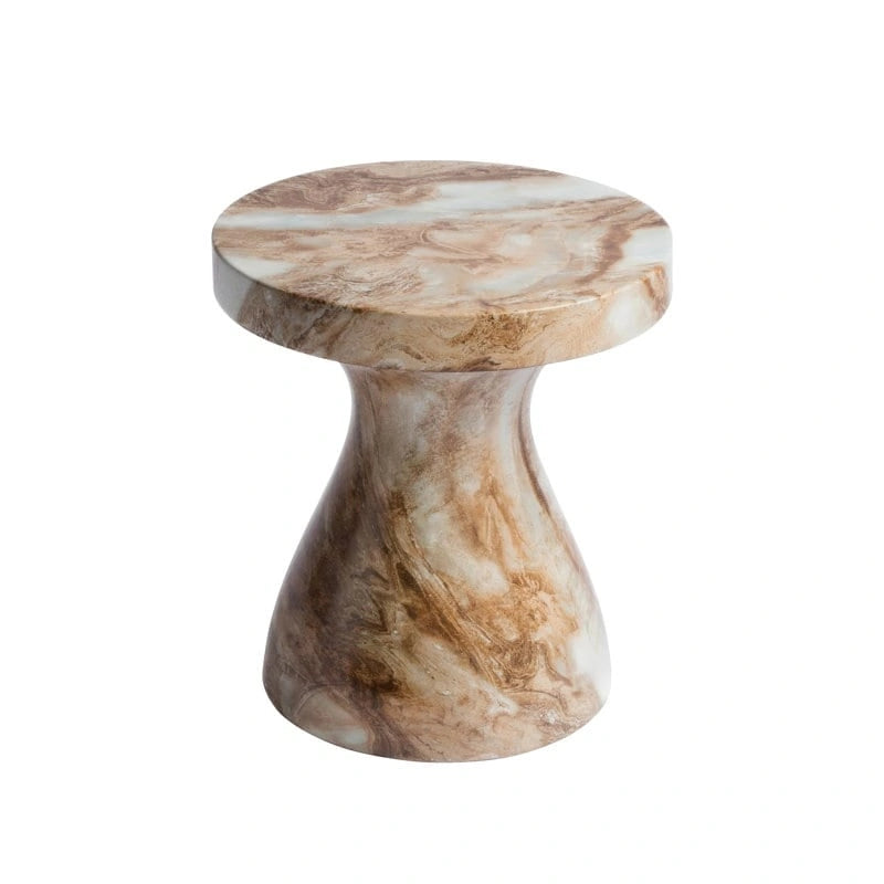 Faux Marble End Table – Weatherproof Concrete, Indoor/Outdoor, 13.7W x 14.4H, Multi-Use Stool - Image 19