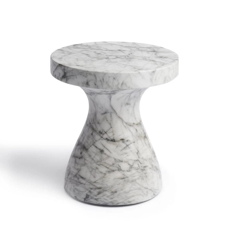 Faux Marble End Table – Weatherproof Concrete, Indoor/Outdoor, 13.7W x 14.4H, Multi-Use Stool - Image 25