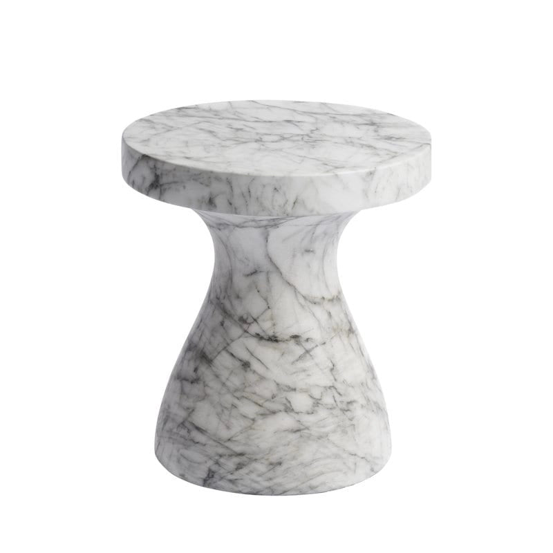 Faux Marble End Table – Weatherproof Concrete, Indoor/Outdoor, 13.7W x 14.4H, Multi-Use Stool - Image 27