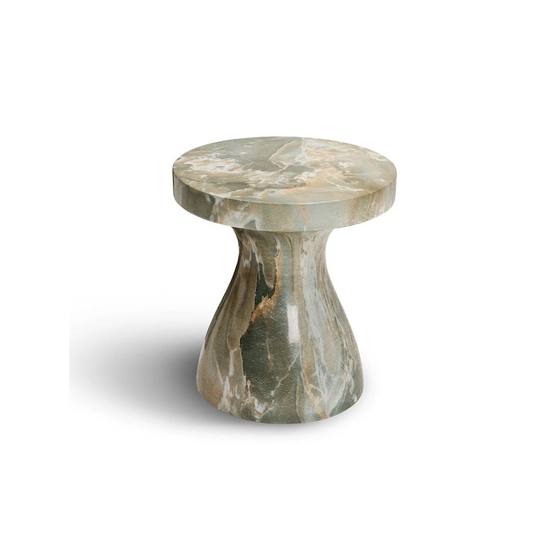 Faux Marble End Table – Weatherproof Concrete, Indoor/Outdoor, 13.7W x 14.4H, Multi-Use Stool - Image 5
