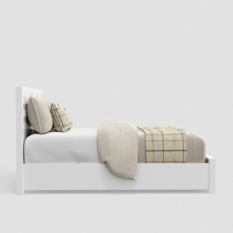 Eastern King Storage Bed - White, Panel Headboard, 2 Drawers, Slats Included, 85W x 80D x 46H - Image 7