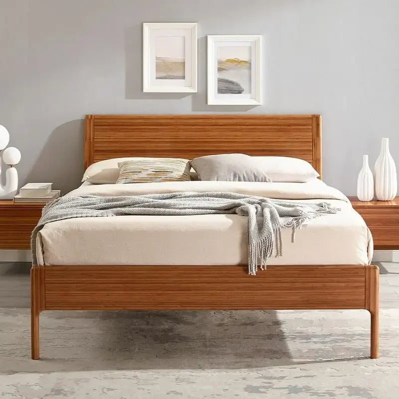 King Platform Bed – Copper, Upholstered Fabric, Tufted Headboard, Contemporary, No Box Spring - Image 13