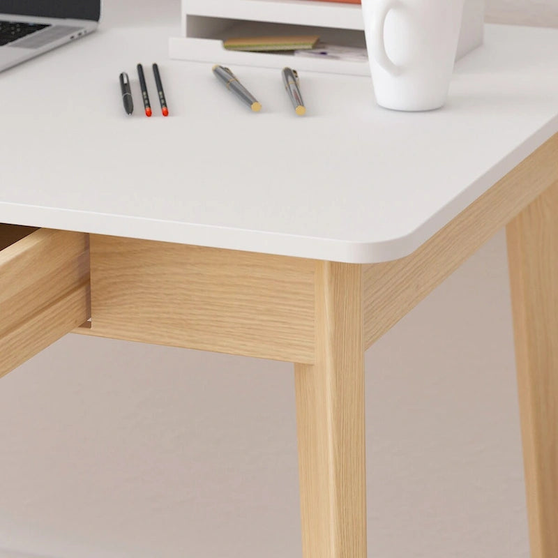 Wood Desk - 39.4W, Multi-Functional, Rounded Corners, Optional Drawers, Easy Assembly - Image 11