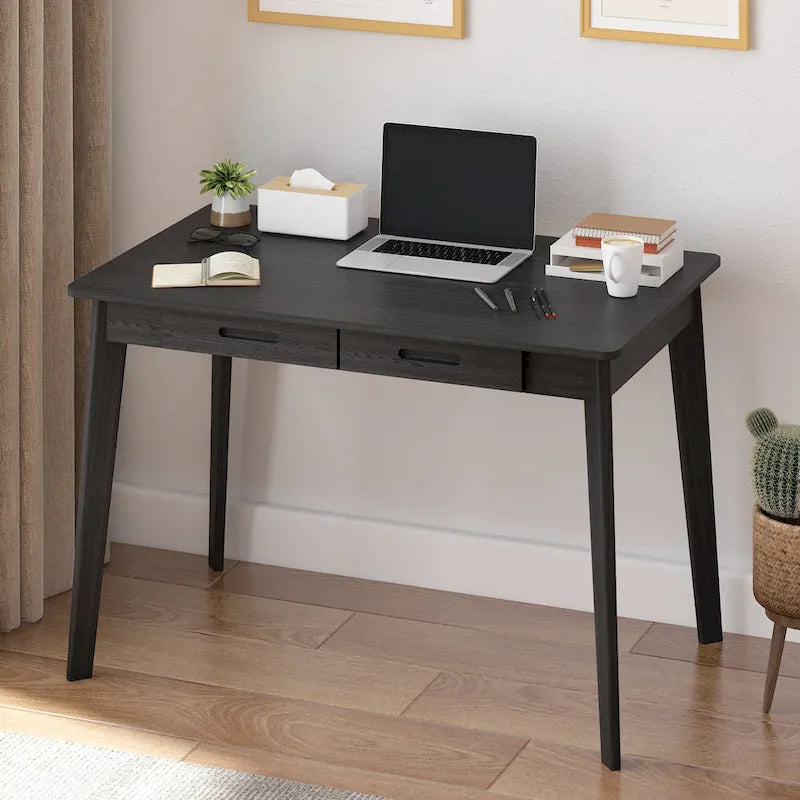 Wood Desk - 39.4W, Multi-Functional, Rounded Corners, Optional Drawers, Easy Assembly - Image 13