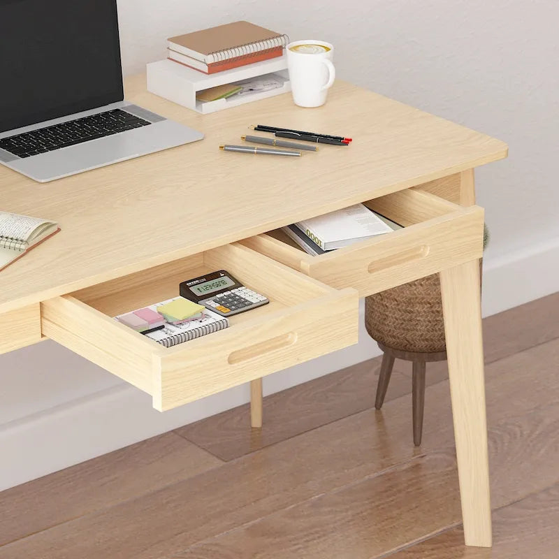 Wood Desk - 39.4W, Multi-Functional, Rounded Corners, Optional Drawers, Easy Assembly - Image 23