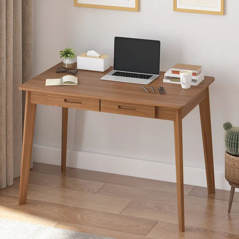 Wood Desk - 39.4W, Multi-Functional, Rounded Corners, Optional Drawers, Easy Assembly - Image 28