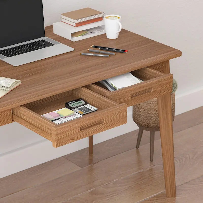 Wood Desk - 39.4W, Multi-Functional, Rounded Corners, Optional Drawers, Easy Assembly - Image 30