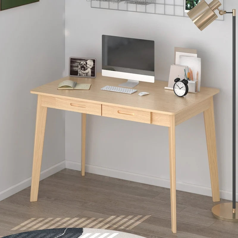 Wood Desk - 39.4W, Multi-Functional, Rounded Corners, Optional Drawers, Easy Assembly - Image 8