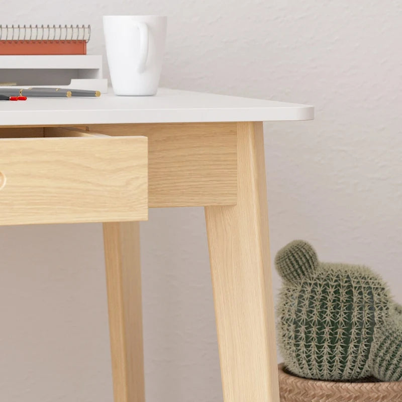 Wood Desk - 39.4W, Multi-Functional, Rounded Corners, Optional Drawers, Easy Assembly - Image 10