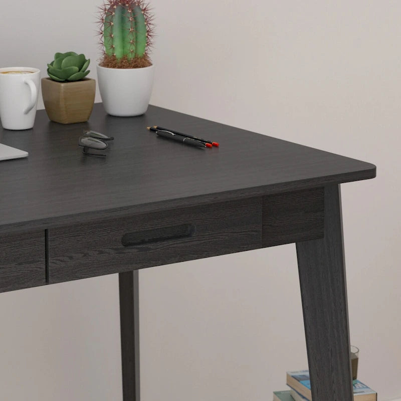 Home Office Desk – 39.4W, MDF & Solid Wood, 2 Drawers, 120 lbs Capacity, Classic Style - Image 17