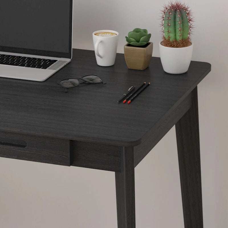 Home Office Desk – 39.4W, MDF & Solid Wood, 2 Drawers, 120 lbs Capacity, Classic Style - Image 18