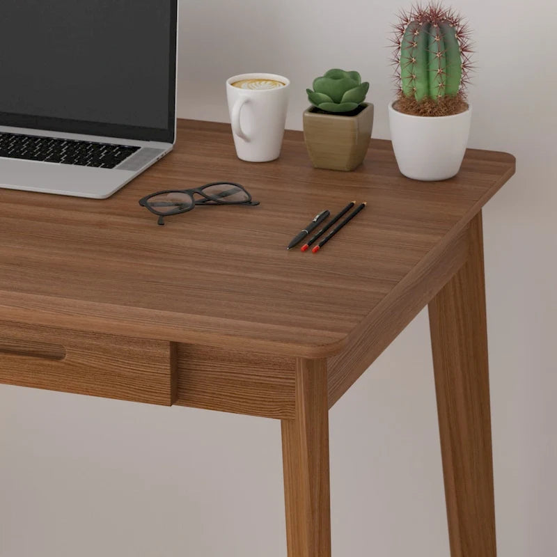 Home Office Desk – 39.4W, MDF & Solid Wood, 2 Drawers, 120 lbs Capacity, Classic Style - Image 25