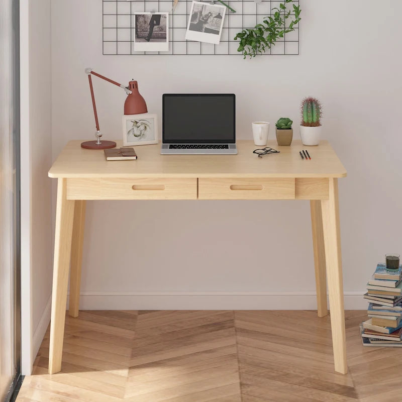 Home Office Desk – 39.4W, MDF & Solid Wood, 2 Drawers, 120 lbs Capacity, Classic Style - Image 27