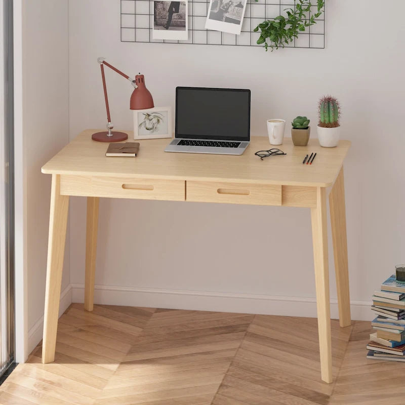 Home Office Desk – 39.4W, MDF & Solid Wood, 2 Drawers, 120 lbs Capacity, Classic Style - Image 28
