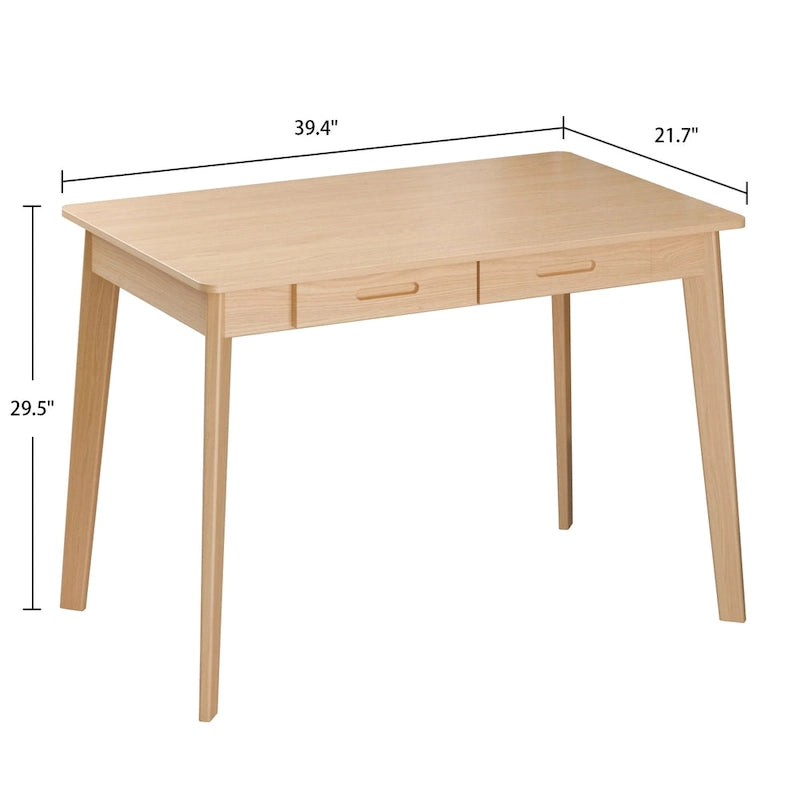 Home Office Desk – 39.4W, MDF & Solid Wood, 2 Drawers, 120 lbs Capacity, Classic Style - Image 29