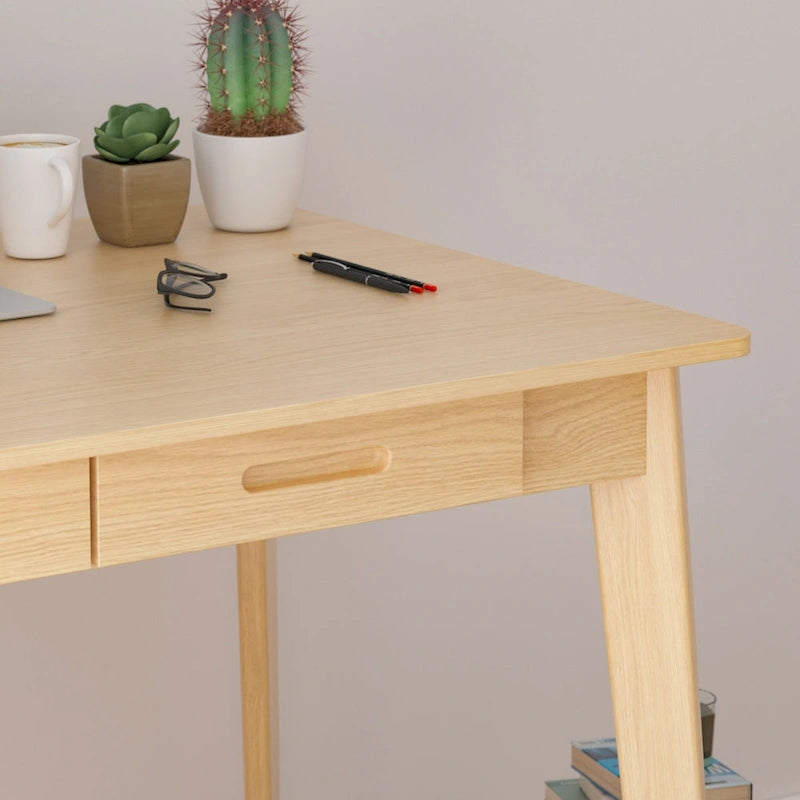 Home Office Desk – 39.4W, MDF & Solid Wood, 2 Drawers, 120 lbs Capacity, Classic Style - Image 31