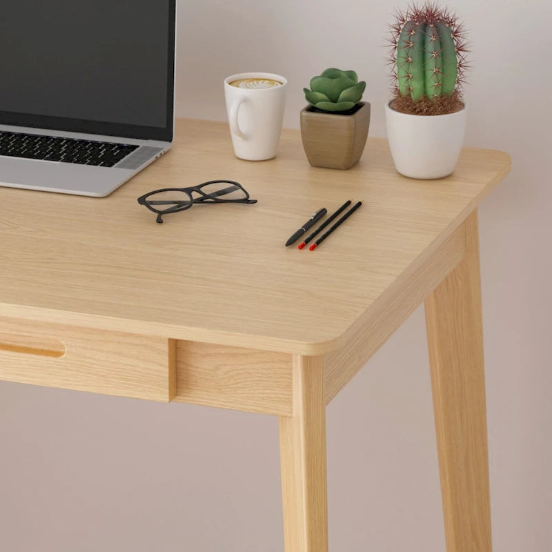 Home Office Desk – 39.4W, MDF & Solid Wood, 2 Drawers, 120 lbs Capacity, Classic Style - Image 32