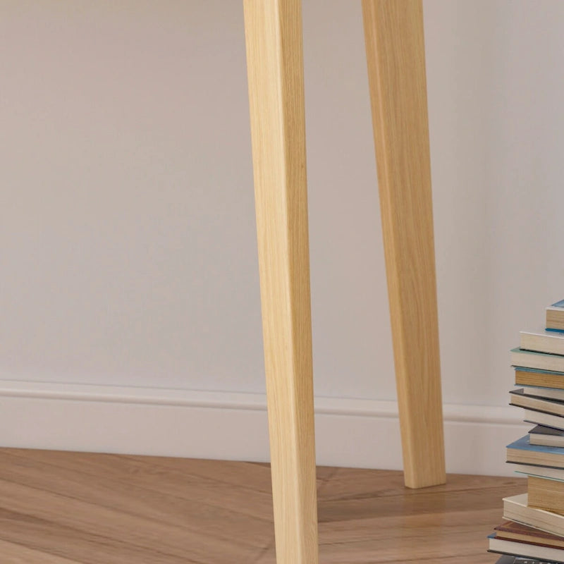 Home Office Desk – 39.4W, MDF & Solid Wood, 2 Drawers, 120 lbs Capacity, Classic Style - Image 9