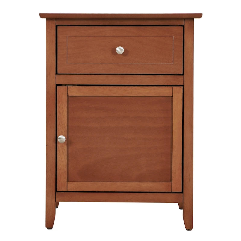 Nightstand – 1 Drawer, 1 Cabinet, Metal Handle, Particle Board, 16W x 21H, Modern - Image 11
