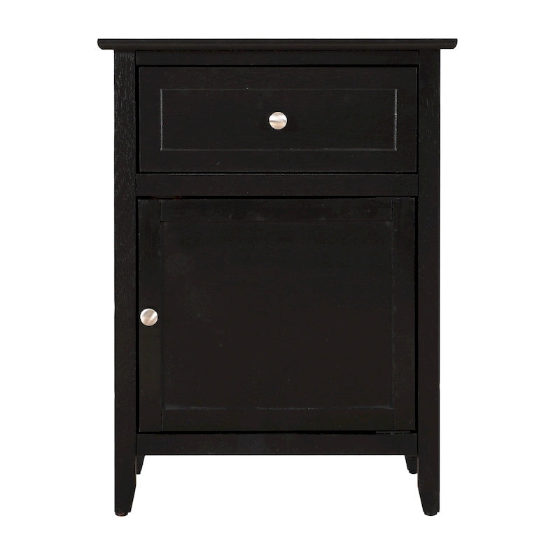 Nightstand – 1 Drawer, 1 Cabinet, Metal Handle, Particle Board, 16W x 21H, Modern - Image 6