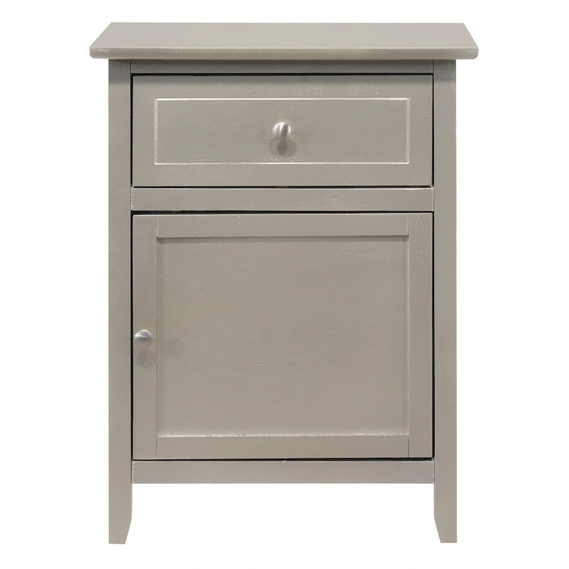 Nightstand – 1 Drawer, 1 Cabinet, Metal Handle, Particle Board, 16W x 21H, Modern - Image 7