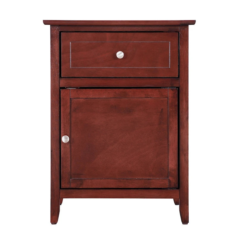 Nightstand – 1 Drawer, 1 Cabinet, Metal Handle, Particle Board, 16W x 21H, Modern - Image 9