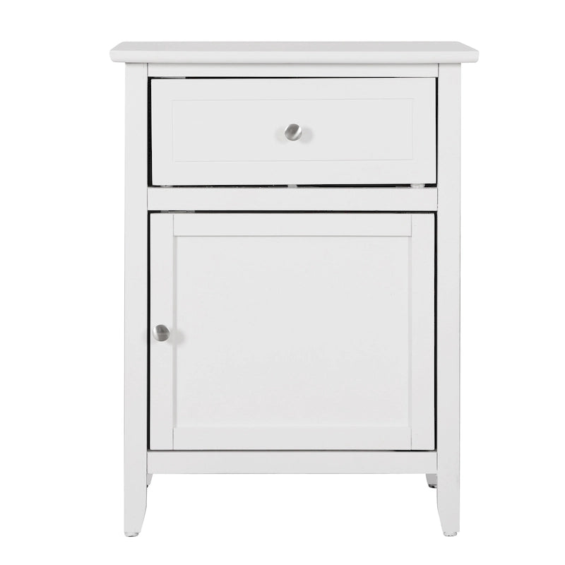 Nightstand – 1 Drawer, 1 Cabinet, Metal Handle, Particle Board, 16W x 21H, Modern - Image 10