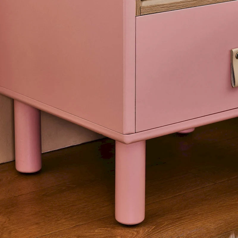 Nightstand – MDF & Solid Wood, 1 Drawer, Open Shelf, Leather Handles, 16.1W x 18.4H, Modern - Image 18