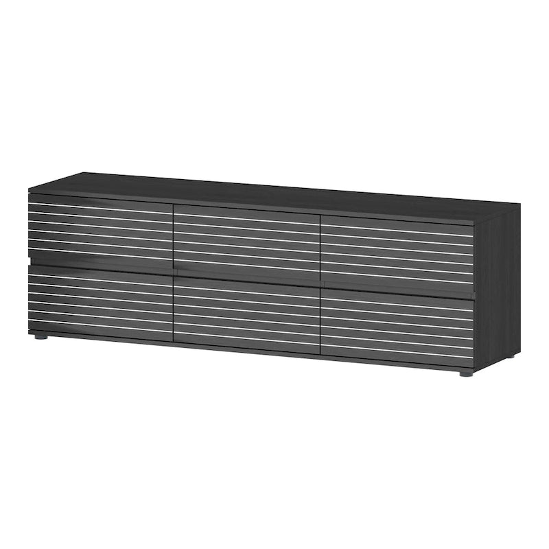 Low Profile Dresser/TV Stand - Black & White, 6 Drawers, 63W x 19.7H, Multi-Functional - Image 10