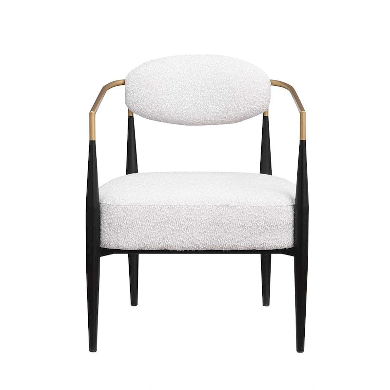 Mid-Century Armchair - Velvet/Faux Leather, Iron Frame, 24W x 30.5H, Single Seat, 330 lbs Capacity - Image 24