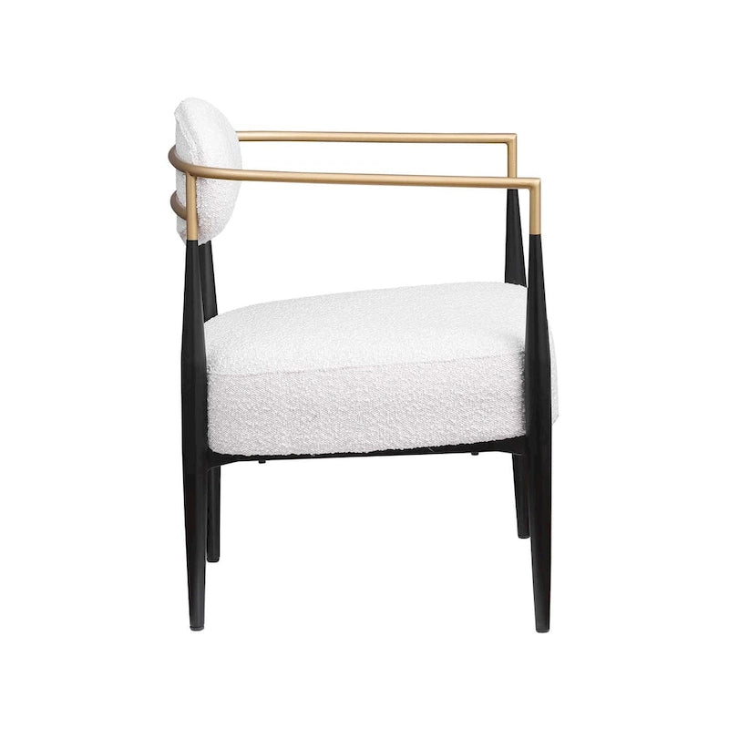 Mid-Century Armchair - Velvet/Faux Leather, Iron Frame, 24W x 30.5H, Single Seat, 330 lbs Capacity - Image 26