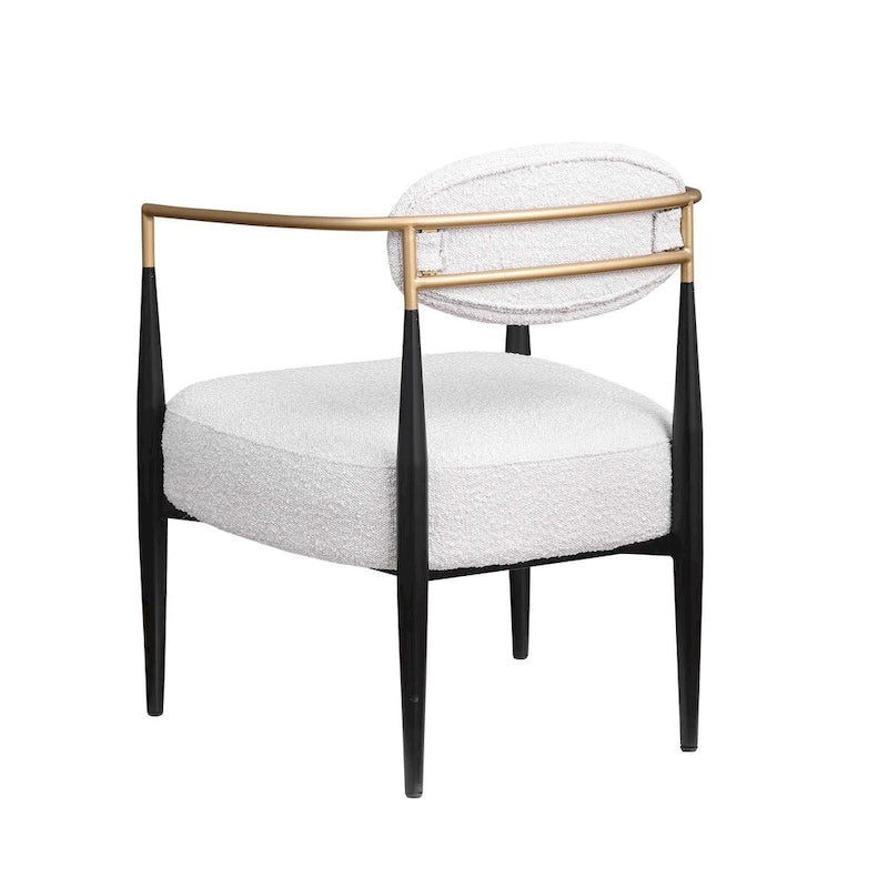 Mid-Century Armchair - Velvet/Faux Leather, Iron Frame, 24W x 30.5H, Single Seat, 330 lbs Capacity - Image 27