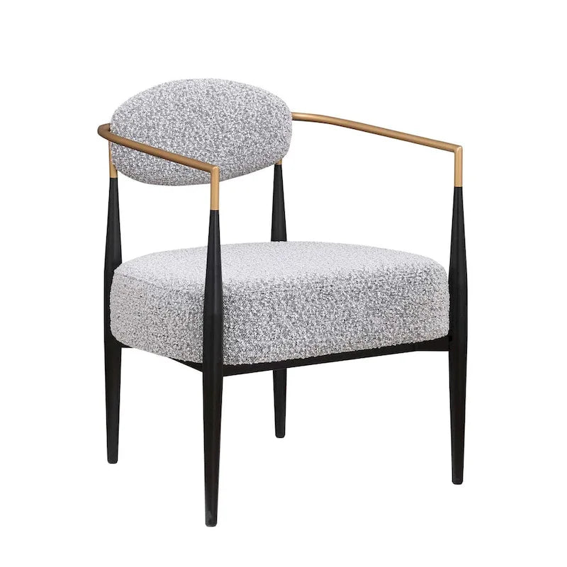 Mid-Century Armchair - Velvet/Faux Leather, Iron Frame, 24W x 30.5H, Single Seat, 330 lbs Capacity - Image 34