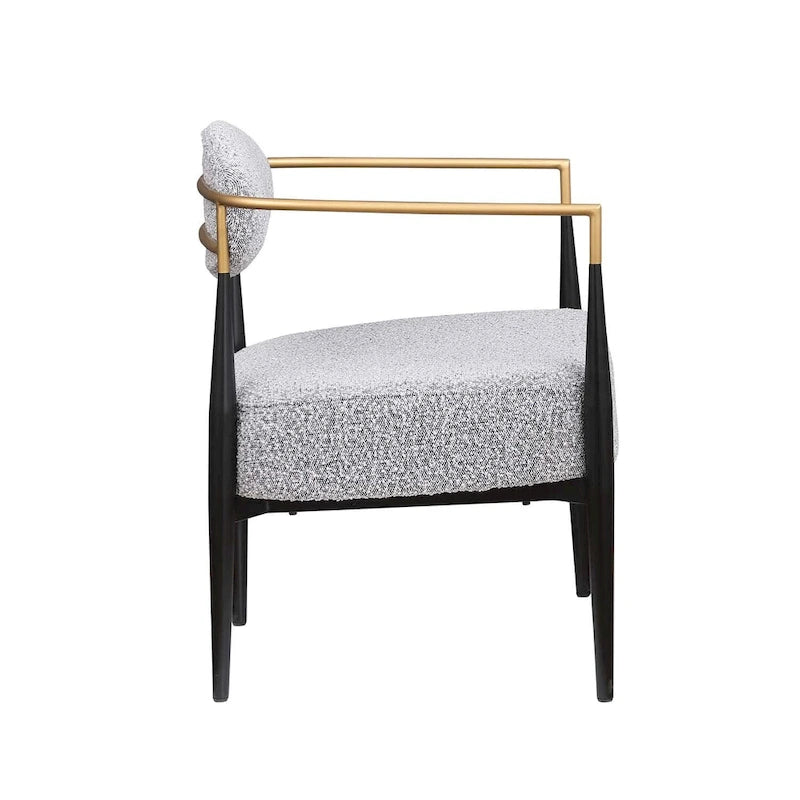 Mid-Century Armchair - Velvet/Faux Leather, Iron Frame, 24W x 30.5H, Single Seat, 330 lbs Capacity - Image 35