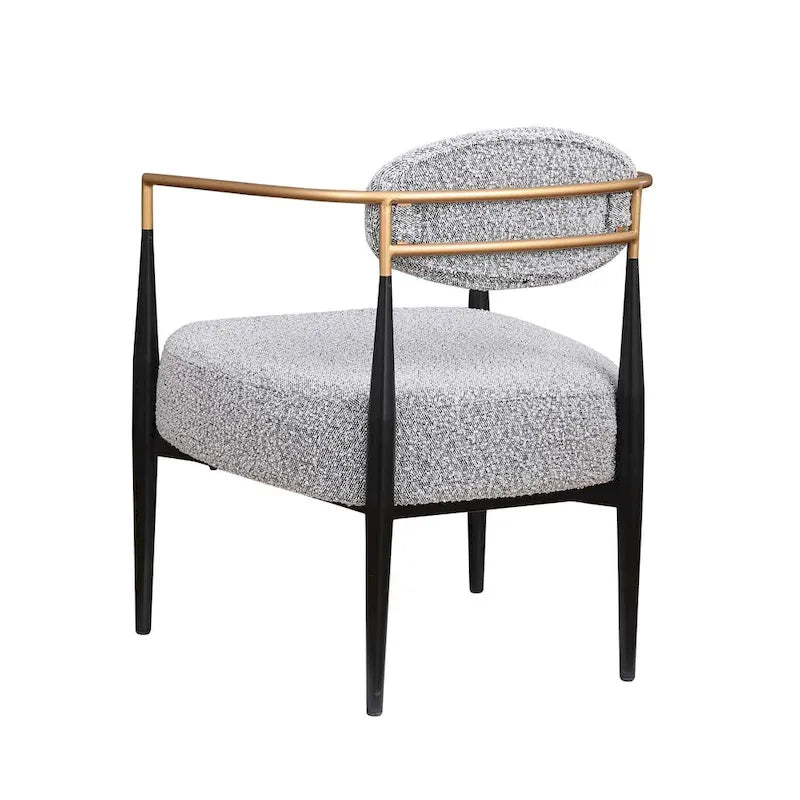 Mid-Century Armchair - Velvet/Faux Leather, Iron Frame, 24W x 30.5H, Single Seat, 330 lbs Capacity - Image 36