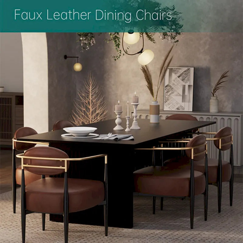 Mid-Century Armchair - Velvet/Faux Leather, Iron Frame, 24W x 30.5H, Single Seat, 330 lbs Capacity - Image 9
